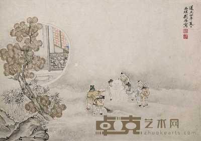 顾洛 道光四年（1824年）作 人物 镜心 24×32cm